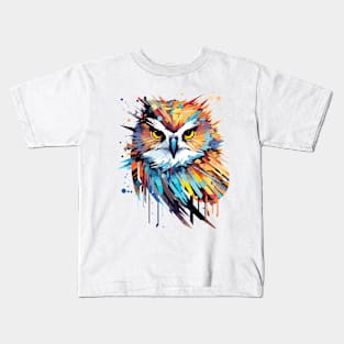 Owl Bird Animal Nature Freedom Wildlife Wonder Abstract Kids T-Shirt